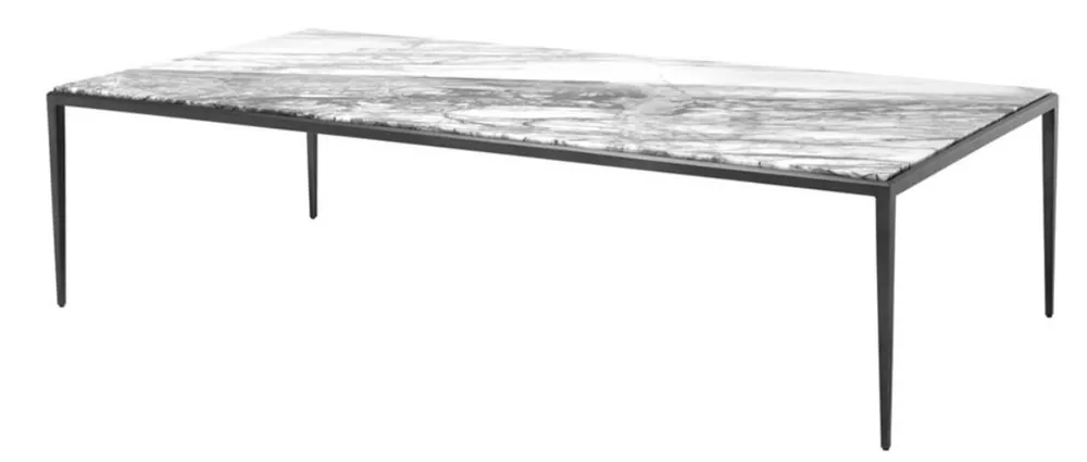Casa Padrino coffee table in bronze with white marble top 160 x 78 x H. 40 cm - luxury living room furniture Geprüft