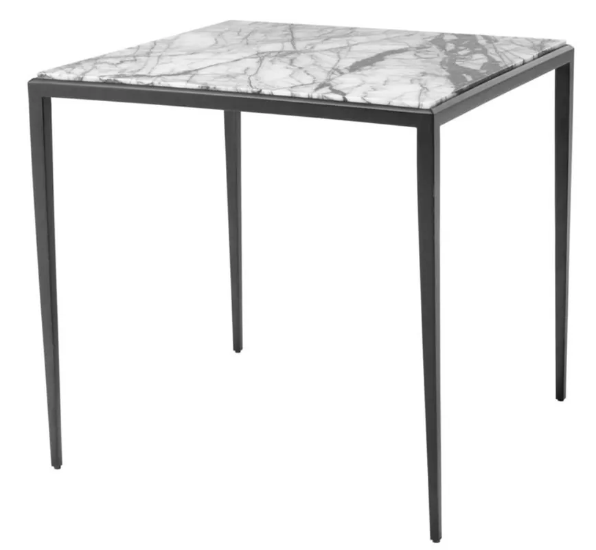 Casa Padrino side table in bronze with white marble top 60 x 60 x H. 58 cm - luxury living room furniture Knallerangebot
