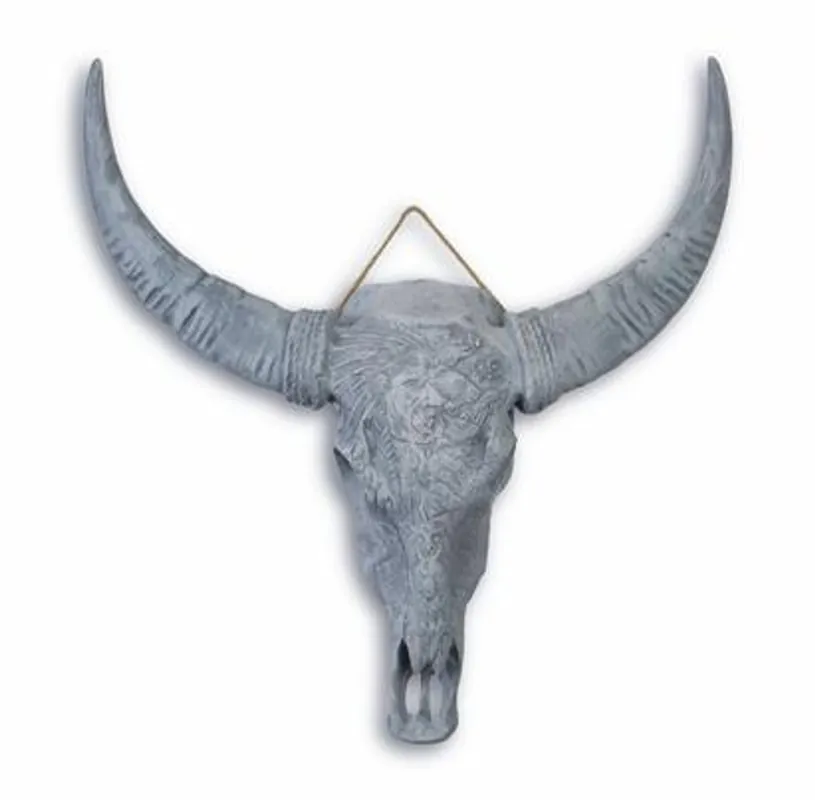 Echt Casa Padrino living room wall antler / wall decoration buffalo skull grey - luxury decoration