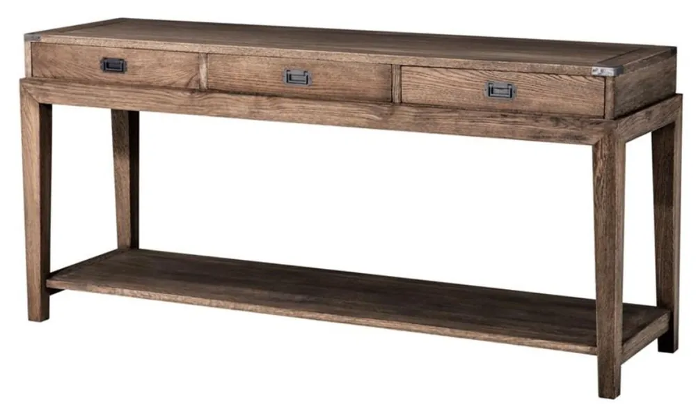 Neue Kollektion Casa Padrino luxury console with 3 drawers in dark brown 162,5 x 47,5 x H 76 cm - living room furniture