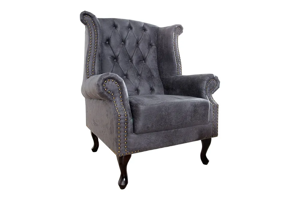 Sichere Zahlung Chesterfield armchair Antique gray from Casa Padrino - living room furniture