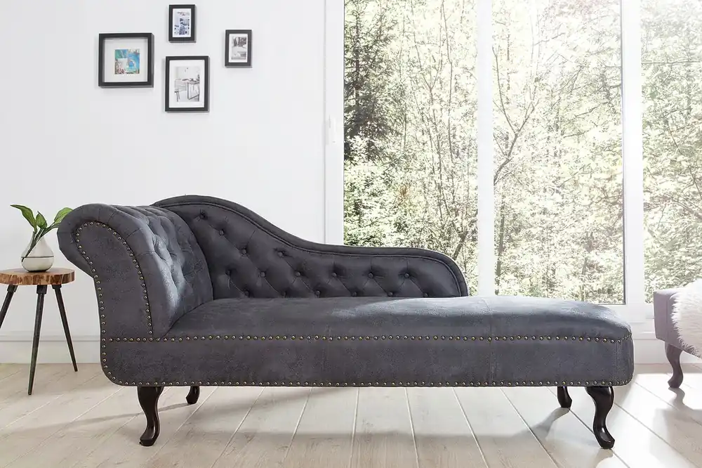 Chesterfield Recamiere / chaise longue Antique gray from the house Casa Padrino - living room chaise longue Neuheit