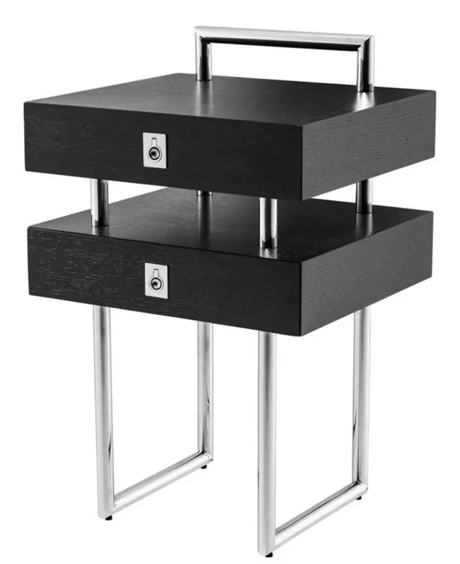 Casa Padrino luxury living room side table with 2 drawers 50 x 44,5 x H. 79 cm - Limited Edition Markenprodukt