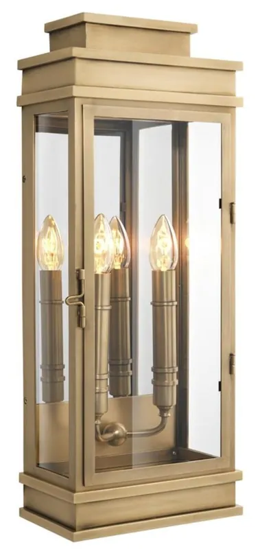 Casa Padrino Wall Lamp Antique Brass 23 x 13 x H. 58 cm - Luxury Living Room Furniture Sichere Zahlung