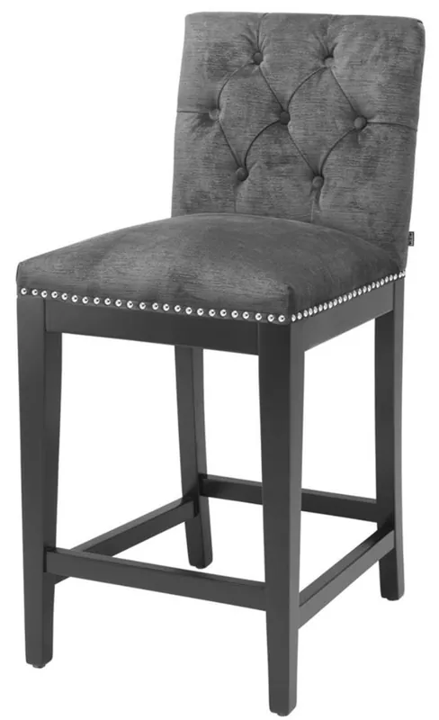Neue Ware Casa Padrino bar chair dark gray / black 45,5 x 54 x H. 101 cm - Hotel Restaurant Club Furniture