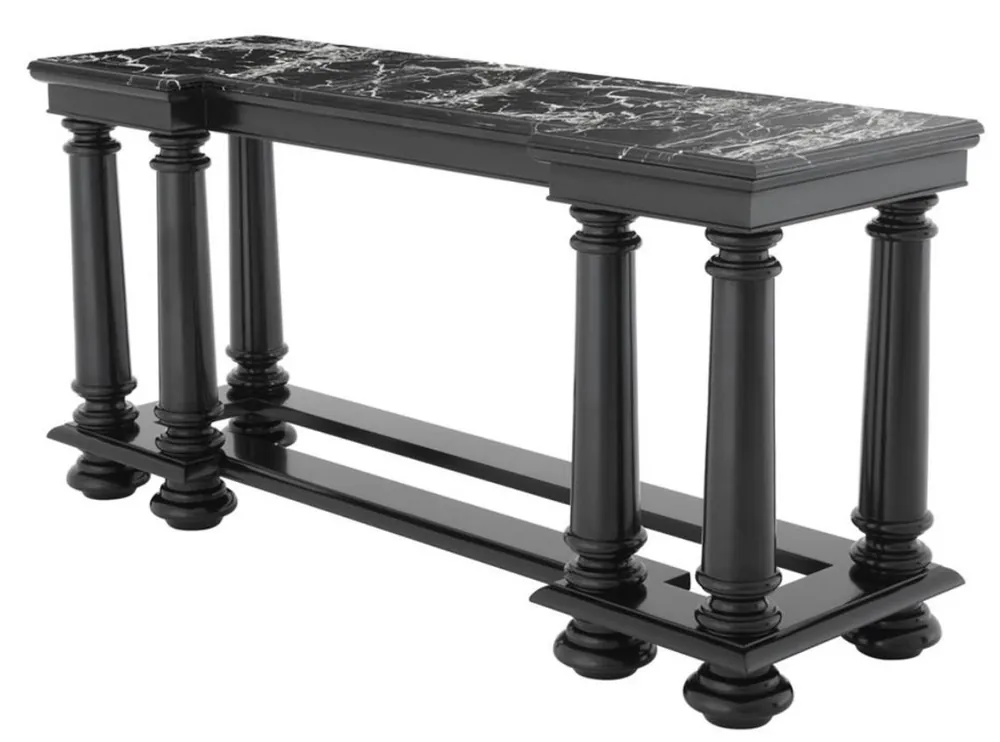 Casa Padrino luxury console table in black with black marble plate 160 x 50 x H. 79 cm - Limited Edition Billig