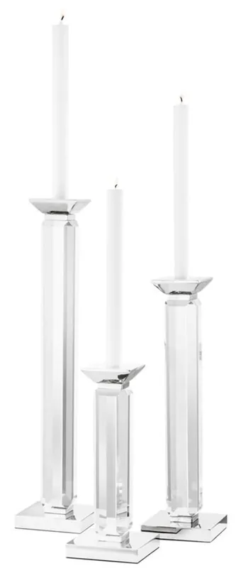 Saisonangebot Casa Padrino Luxury Crystal Glass Candle Holder Set of 3 - Hotel Restaurant Accessories