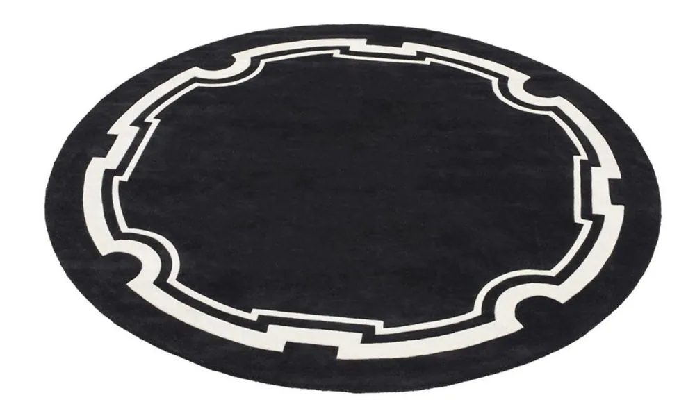Casa Padrino Luxury Designer Carpet Black / White Diameter 280 cm - Limited Edition Günstig