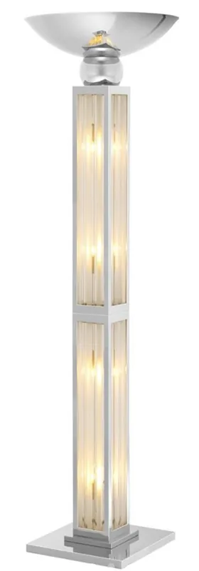 Sofort Bestellen Casa Padrino Luxury Floor Lamp Silver 40 x 40 x H. 192,5 cm - Living Room Furniture