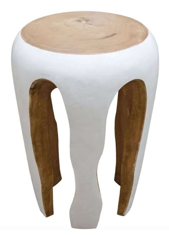Casa Padrino side table white / natural color 40 x H. 54,5 cm - living room furniture Knallerangebot