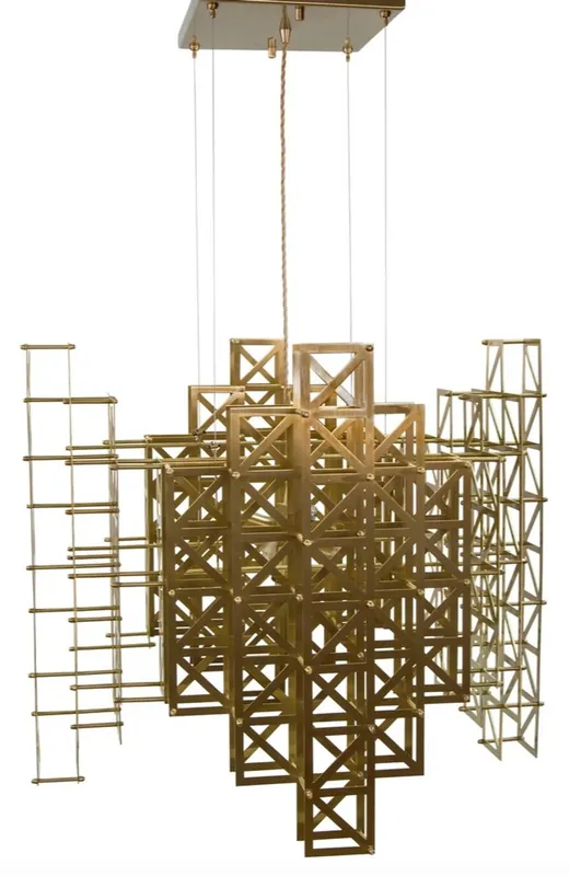 Casa Padrino designer pendant lamp brass 69,5 x 69,5 x H. 60 cm - Hotel Furniture Schneller Versand