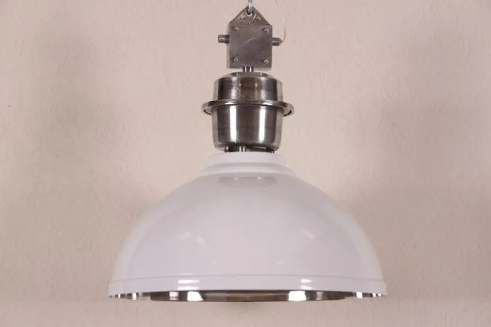 Casa Padrino Vintage Industrial Hanging Lamp Epoxy White metal diameter 52 cm - Restaurant - Hotel lamp lamp - Industrial Lamp Jetzt Bestellen