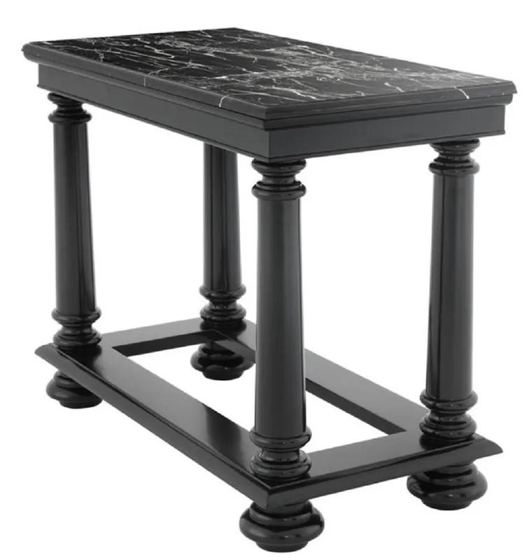 Casa Padrino luxury console table in black with black marble top 100 x 50 x H. 79 cm - Limited Edition Preisknaller