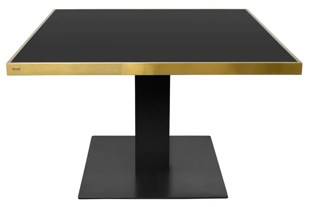 Garantierte Lieferung Casa Padrino designer dining table black / gold 120 x 120 x H. 76 cm - luxury dining room furniture