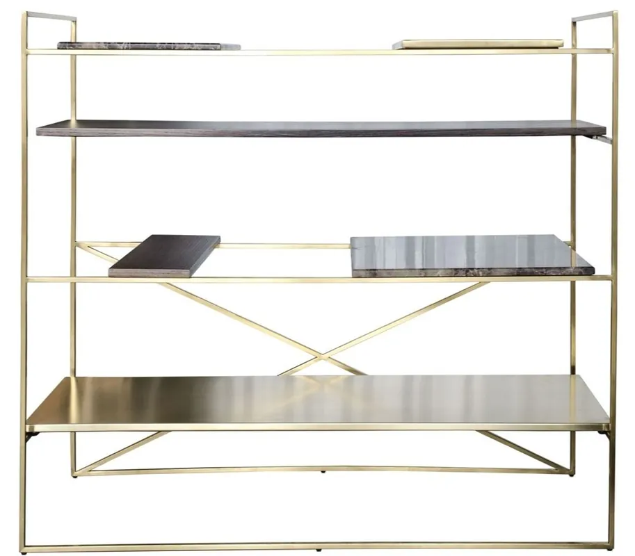 Casa Padrino luxury living room cabinet gold 110 x 45 x H. 100,5 cm - designer shelf cabinet Sonderangebot