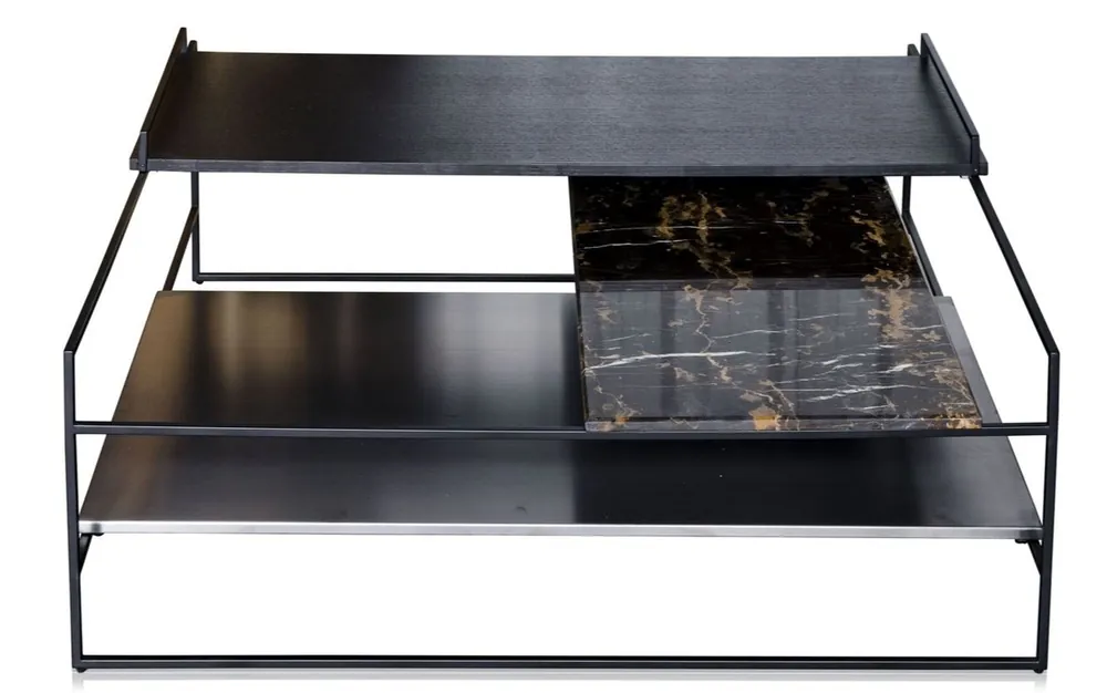 Online Kaufen Casa Padrino Luxury Coffee Table Black 100 x 100 x H 39.5 cm - Designer Coffee Table