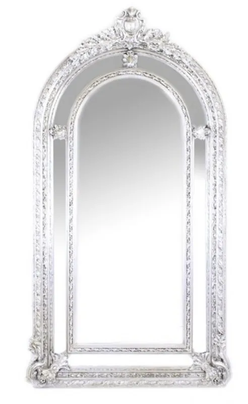Aktuell Giant Casa Padrino luxury baroque wall mirror silver Versailles 210 x 115 cm - solid and heavy - Silver Mirror