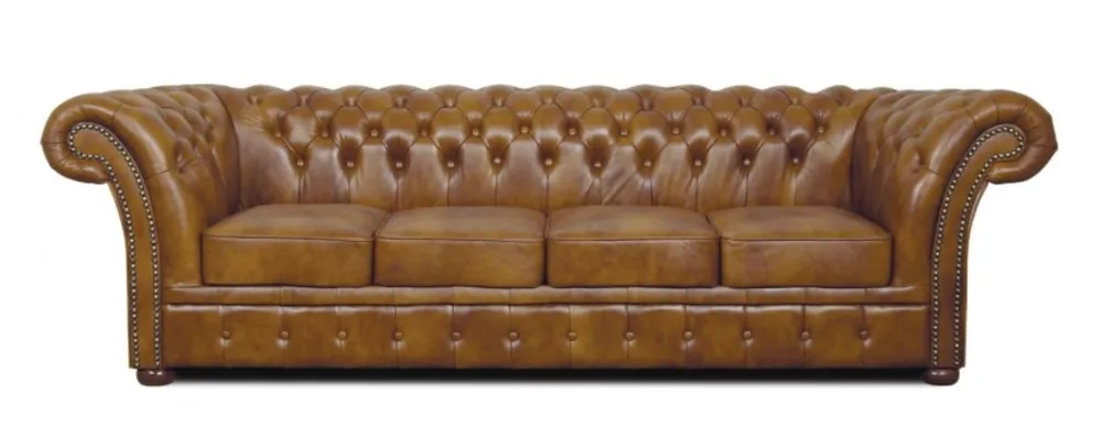 Solange Der Vorrat Reicht Casa Padrino Chesterfield Genuine Leather 4 Seater Sofa Brown 255 x 90 x H. 78 cm - Luxury Living Room Furniture