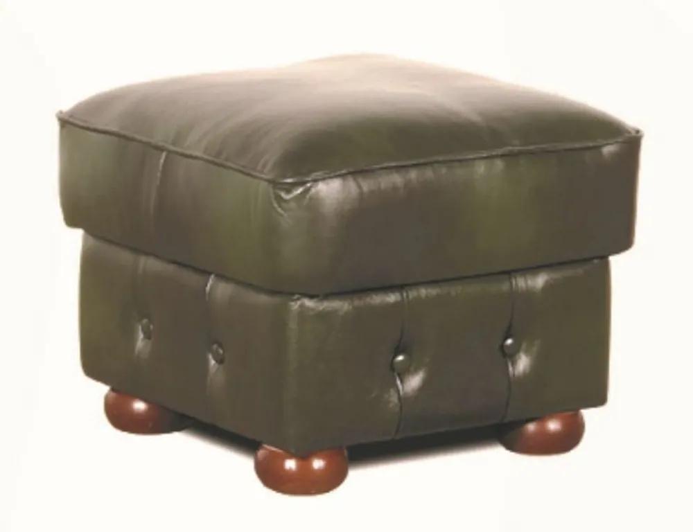 Wochenendangebot Casa Padrino Chesterfield Genuine Leather Stool Dark Green 50 x 50 x H. 54 cm - Living Room Furniture