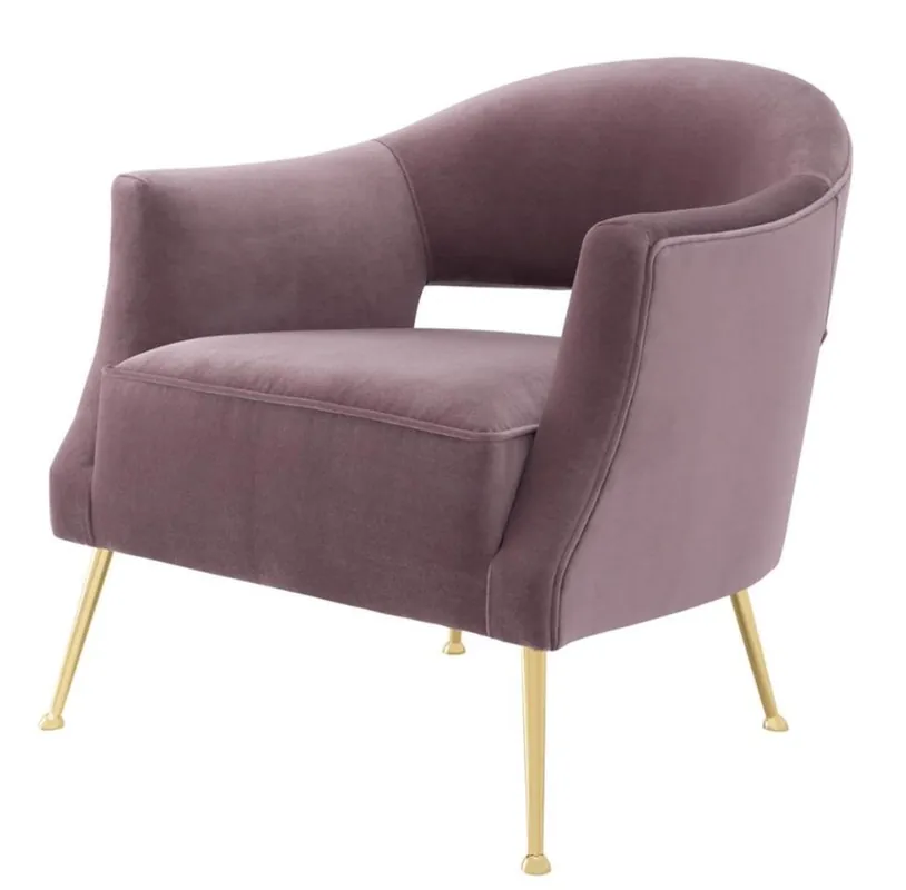 Preiswert Casa Padrino Luxury Armchair Purple 71 x 75.5 x H. 74.5 cm - Hotel Furniture