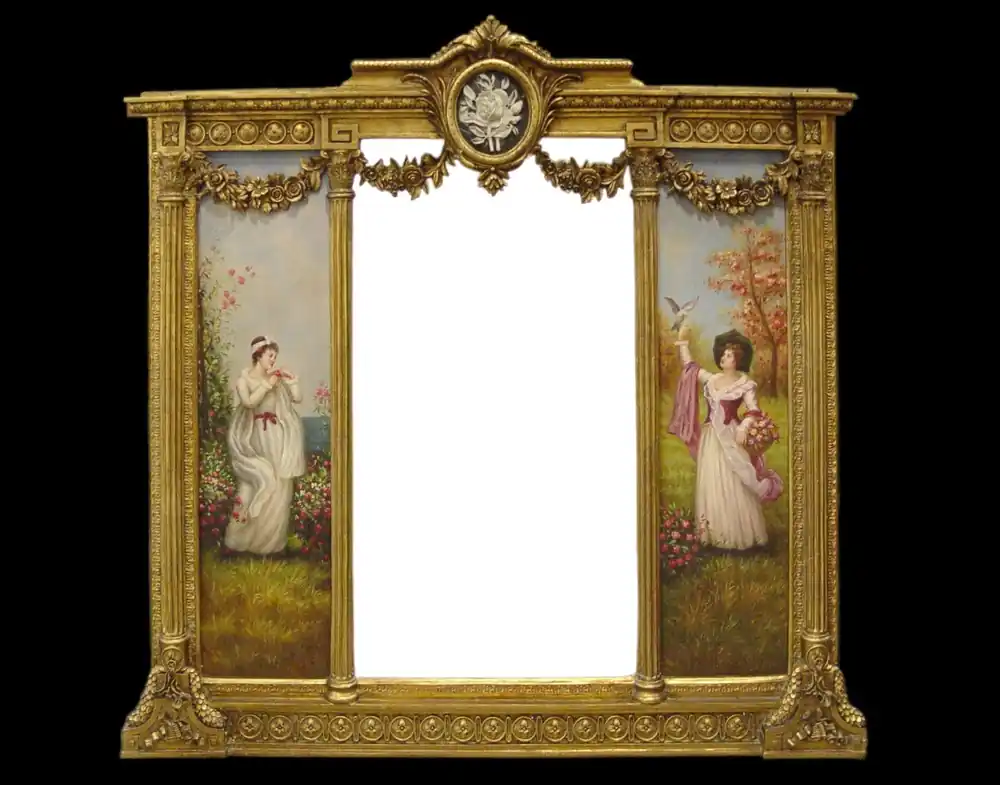 Casa Padrino Baroque Mirror Gold B 152.5 cm x H.146,4 cm - Baroque wall mirror Sonderangebot