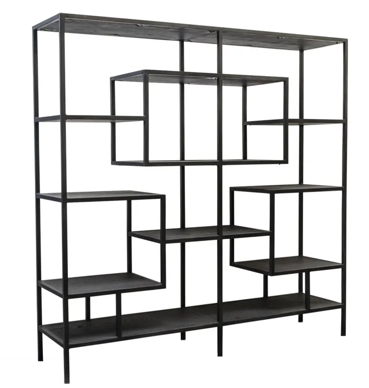 Casa Padrino Designer Shelf Cabinet Black 160 x 40 x H. 160 cm - Luxury Living Room Cabinet Markenware
