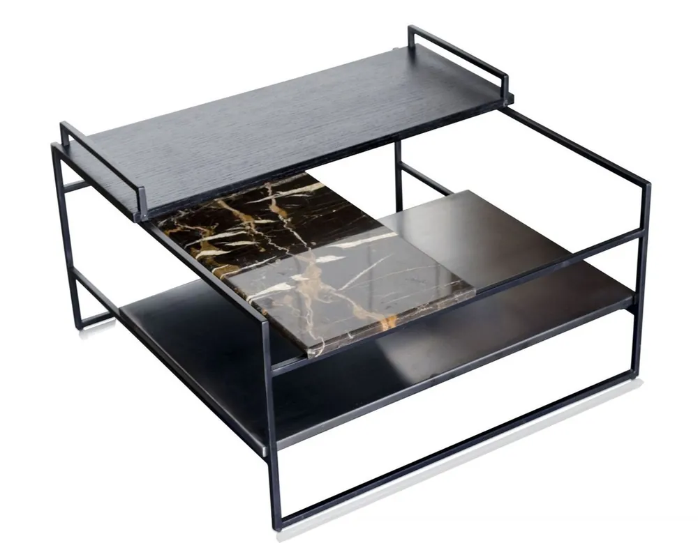 Nur Heute Casa Padrino Luxury Coffee Table Black 60 x 60 x H. 36,5 cm - Designer Coffee Table