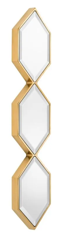 Casa Padrino Designer Wall Mirror Gold 25 x H. 110 cm - Luxury Living Room Mirror Neu