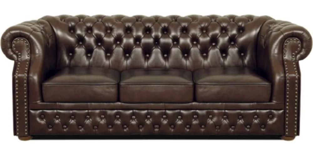 Beliebt Casa Padrino Luxury Genuine Leather 3 Seater Sofa Dark Brown 210 x 90 x H. 80 cm - Chesterfield Sofa