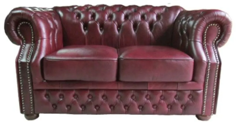 Super-Preis Casa Padrino Luxury Genuine Leather 3 Seater Sofa Dark Red 180 x 90 x H. 80 cm - Chesterfield Furniture