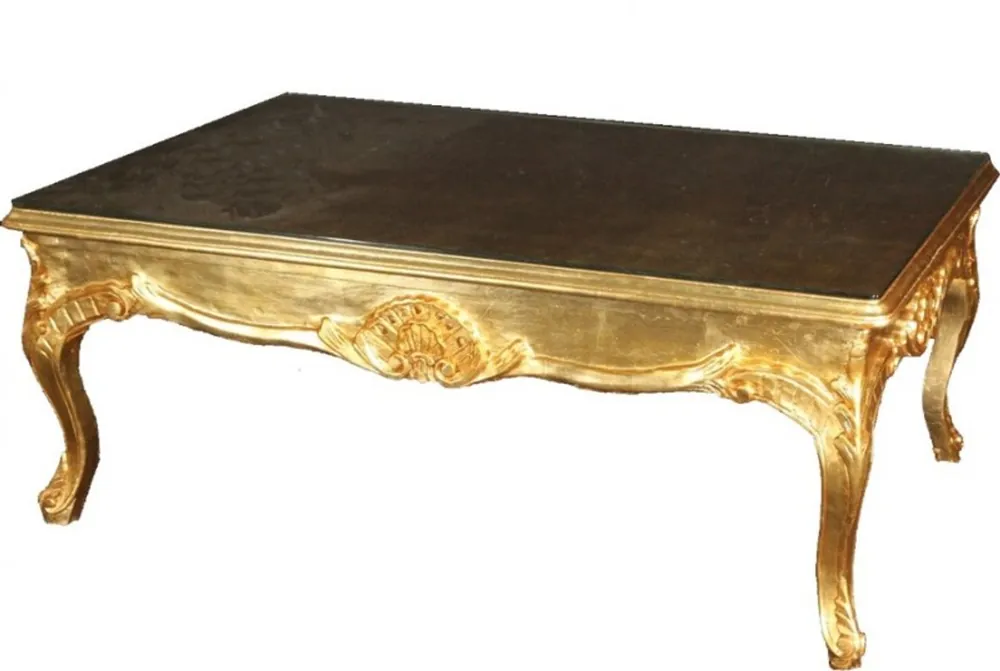 Casa Padrino Baroque Table basse or 120 x 80 cm - Meubles de table de salon salon de salon Jetzt Bestellen