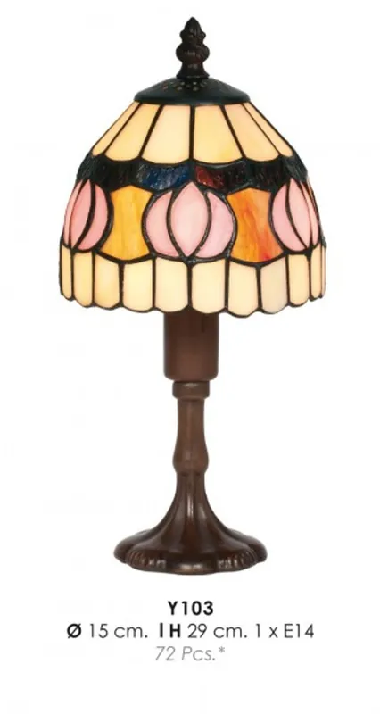 Letzte Chance Casa Padrino lampe de table Tiffany Ø 15 x H. 29 cm - Lampe tabouret Tiffany - Lampe de bureau Tiffany