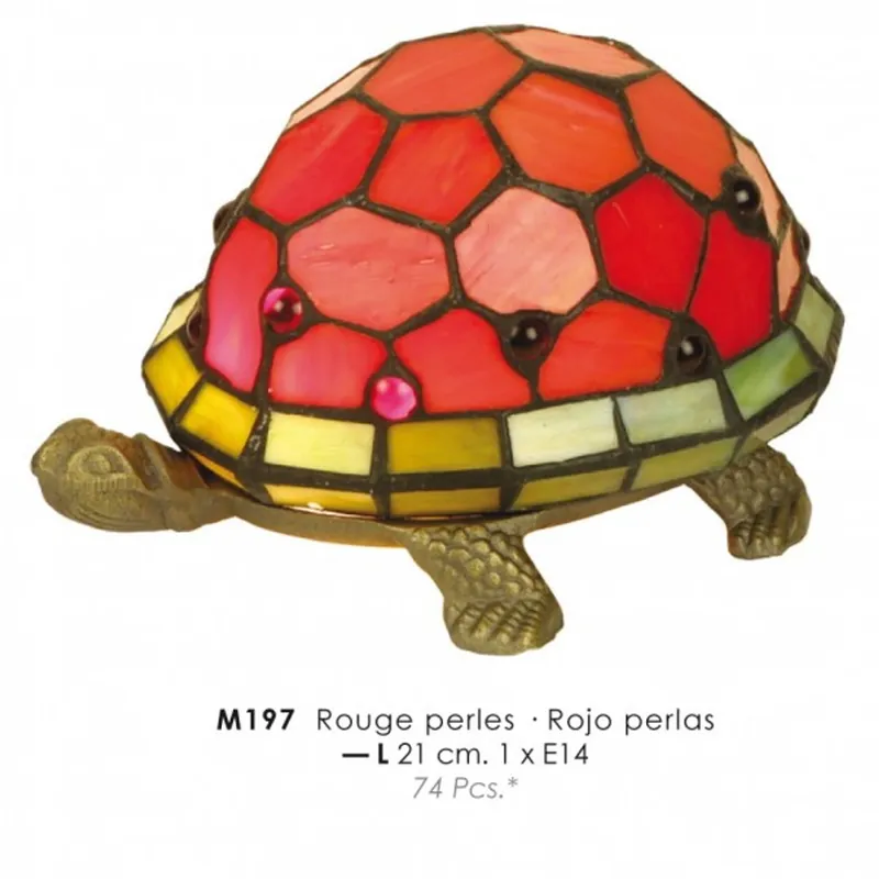 Casa Padrino lampe de table Tiffany tortue rouge Ø 21cm - Lampes Décoratives Tiffany Meistverkauft