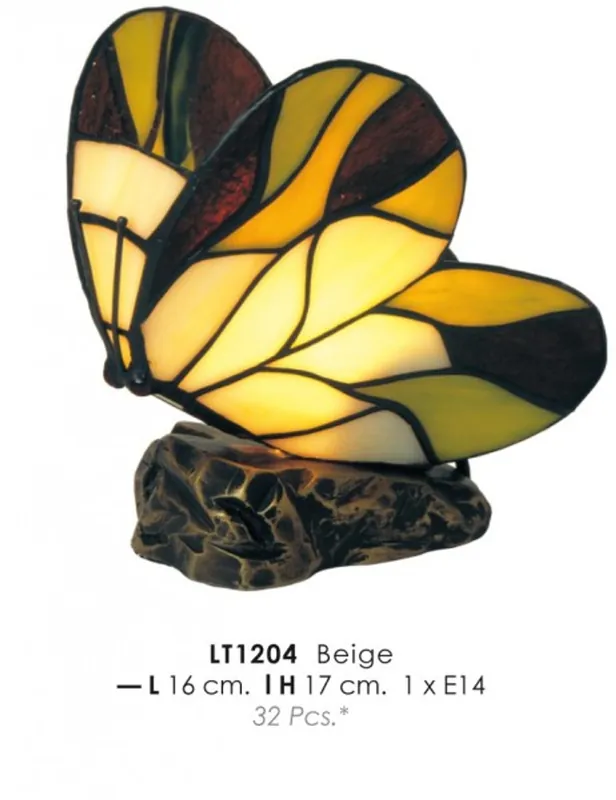 Bestseller Déco Lampe Tiffany de diamètre 16cm, hauteur 17cm beige clair lampe LT1204
