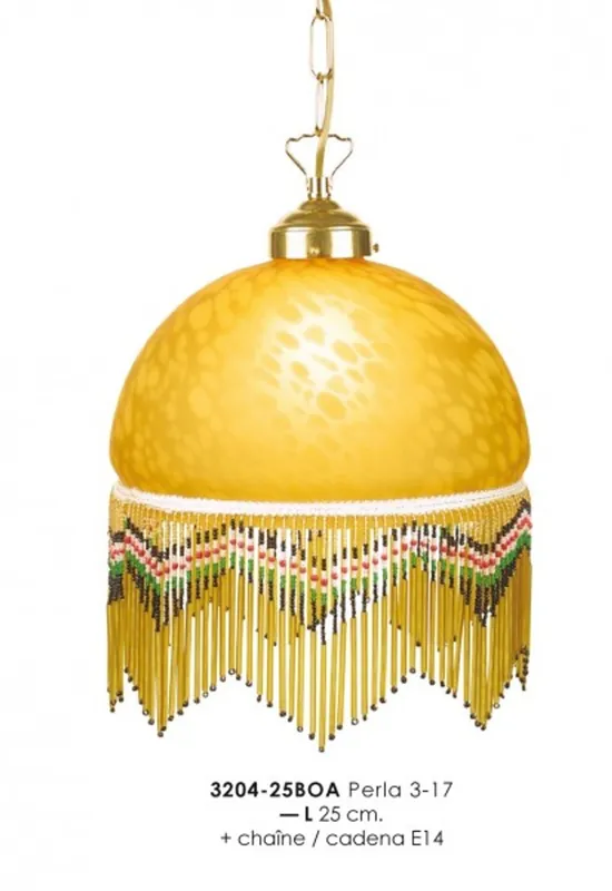 Expressversand Suspension dans un style rustique avec frange de verre 3204 - 25BOA 3-17 ampoule jaune