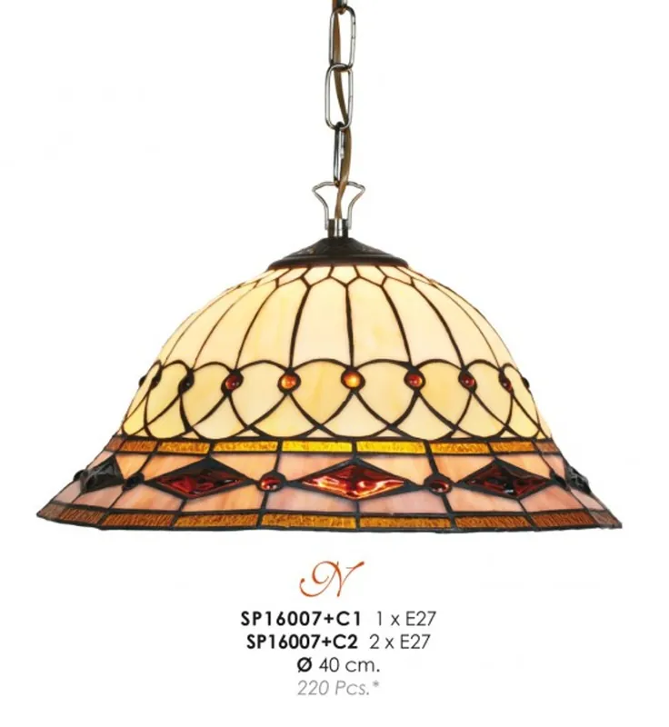 Pendentif Tiffany Diamètre 40 cm SP16007 + C1/C2 lampe Direkt Vom Hersteller