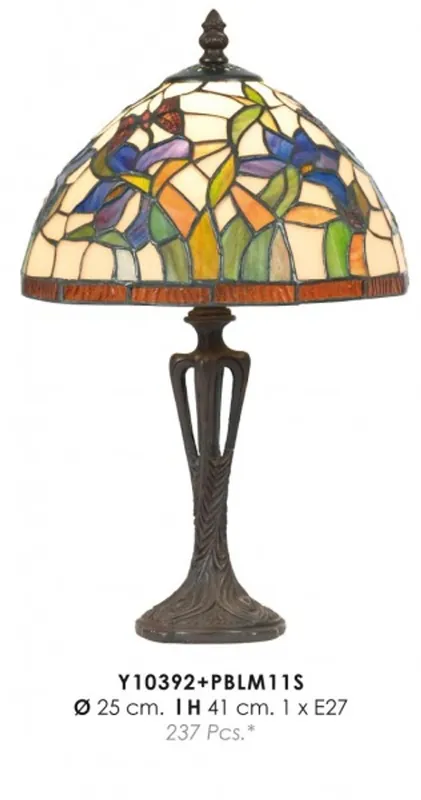 Rabatt Tiffany Lampe de table Diamètre 25cm, hauteur 41cm Y10392 + PBLM11S lampe