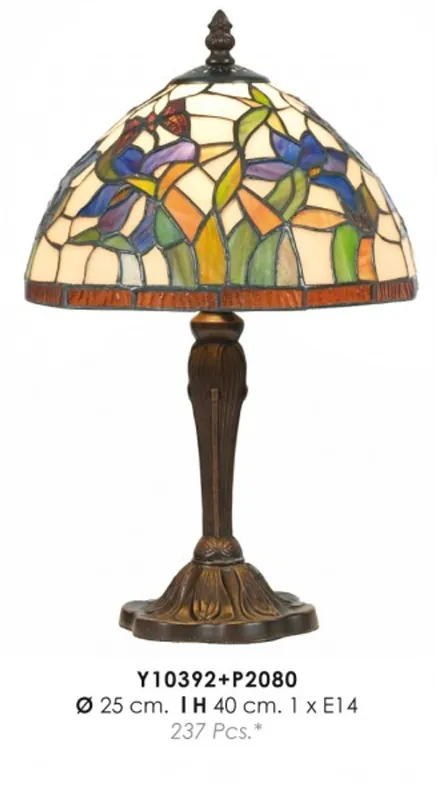 Expressversand Casa Padrino lampe de table Tiffany Ø 25 x H. 40 cm - Lampe tabouret Tiffany fait main