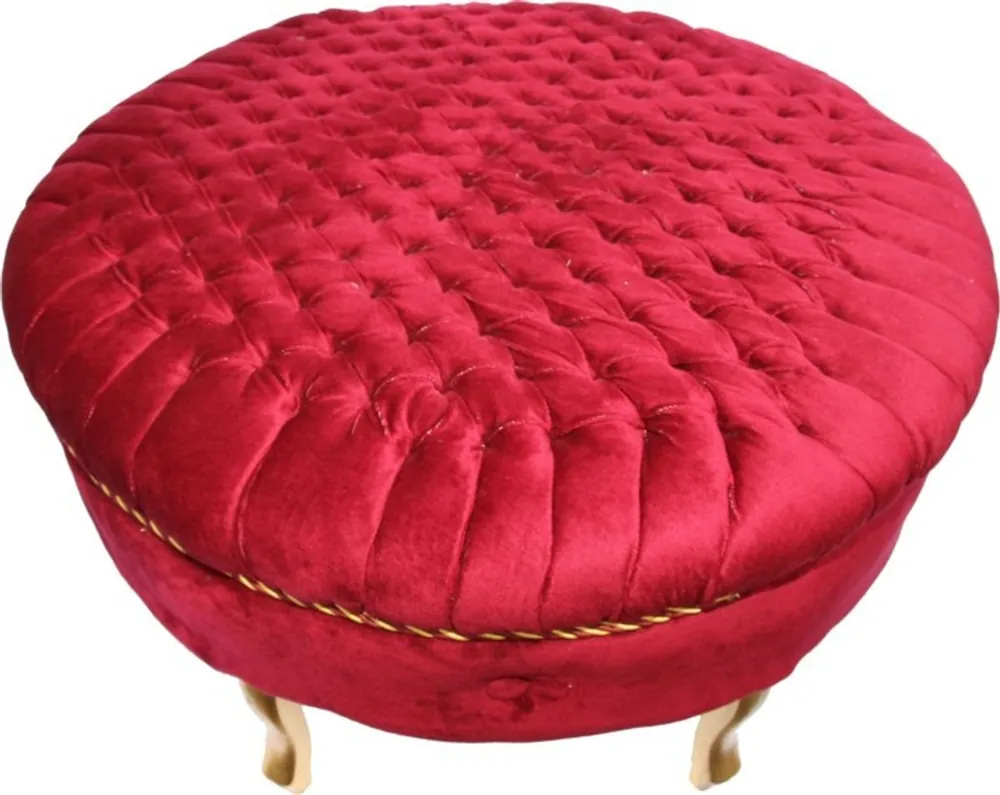 Mega-Angebot Immense tabouret rond baroque Tabouret Bordeaux / Or Mod2