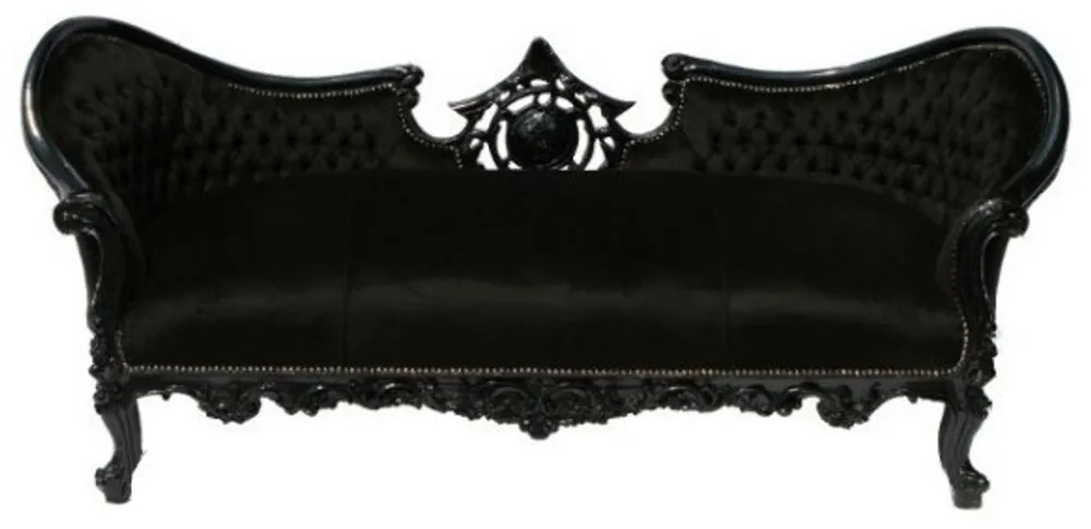 Casa Padrino Baroque Sofa Vampire Black / Black - Limited Edition Sonderaktion