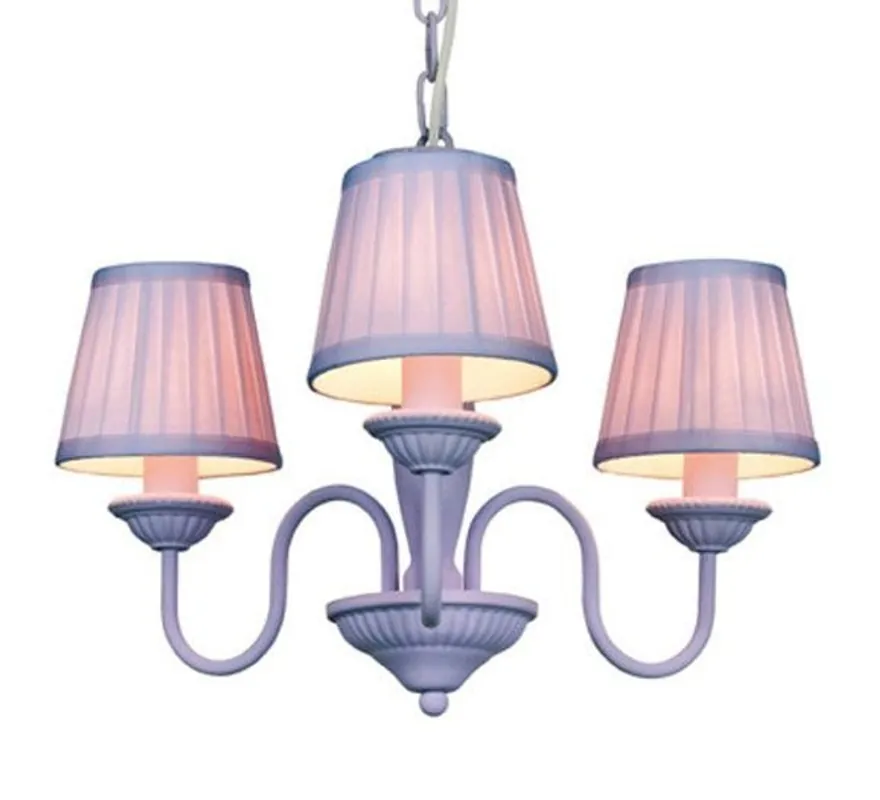Highlight Lampe suspension baroque avec cuisinière à gaz ombre plissée 3-brûleur, ampoule violette