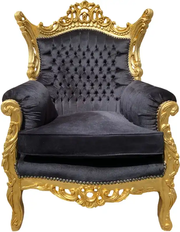 Sofort Bestellen Casa Padrino Baroque chair Al Capone Black Gold
