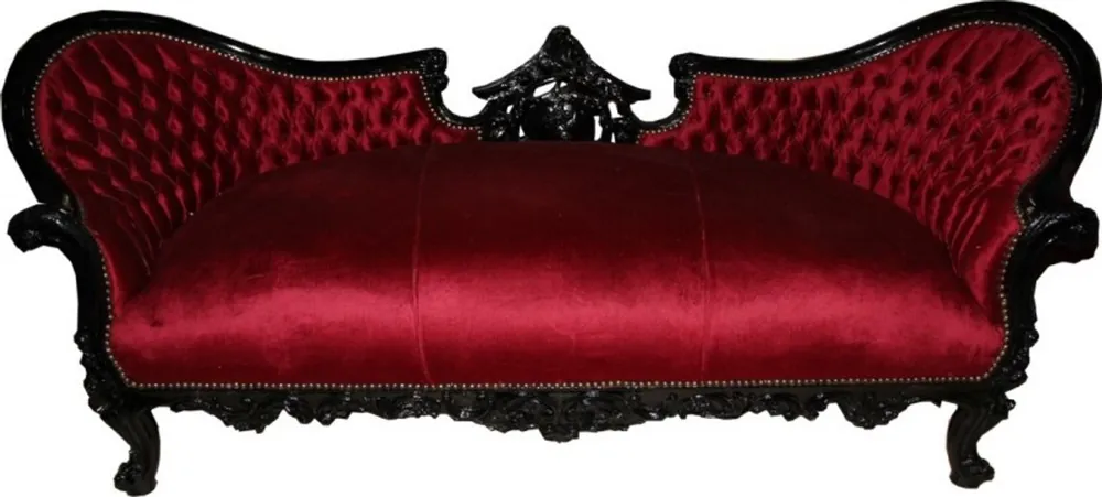 Günstig Casa Padrino Baroque Sofa Vampire Bordeaux Red / Black
