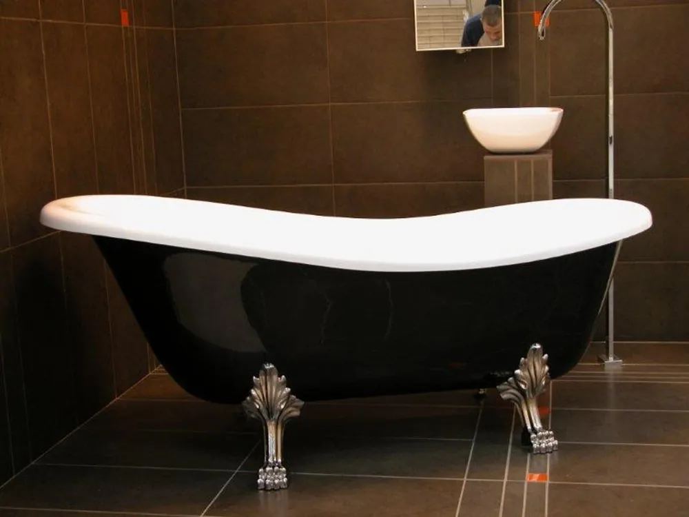 Détaché de bain de luxe Art Nouveau Roma Noir / Blanc / Chrome 1470mm - baroque antique salle de bains Wochenendangebot