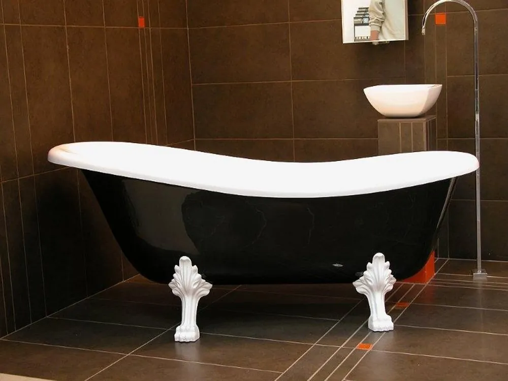 Détaché de bain de luxe Art Nouveau Roma Noir / Blanc / Blanc 1470mm - baroque antique salle de bains Versand Am Gleichen Tag