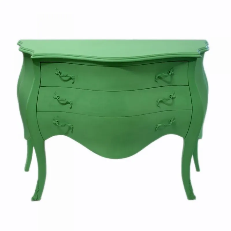 Aktuell Handmade Baroque chest of drawers in green