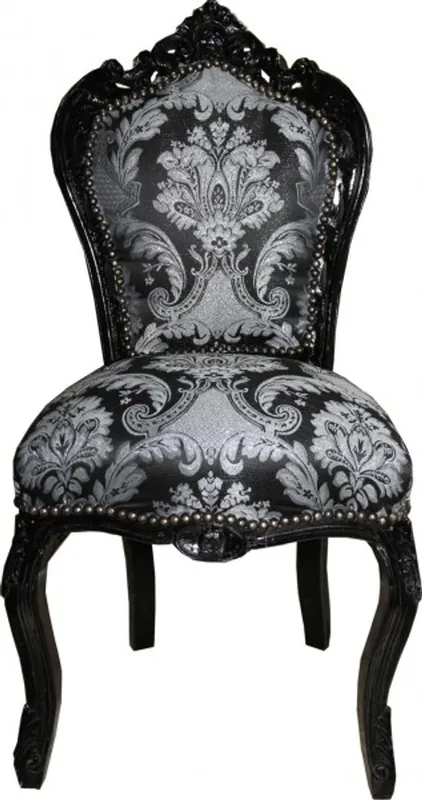 Baroque Chaise dîner Motif noir / noir Markenprodukt