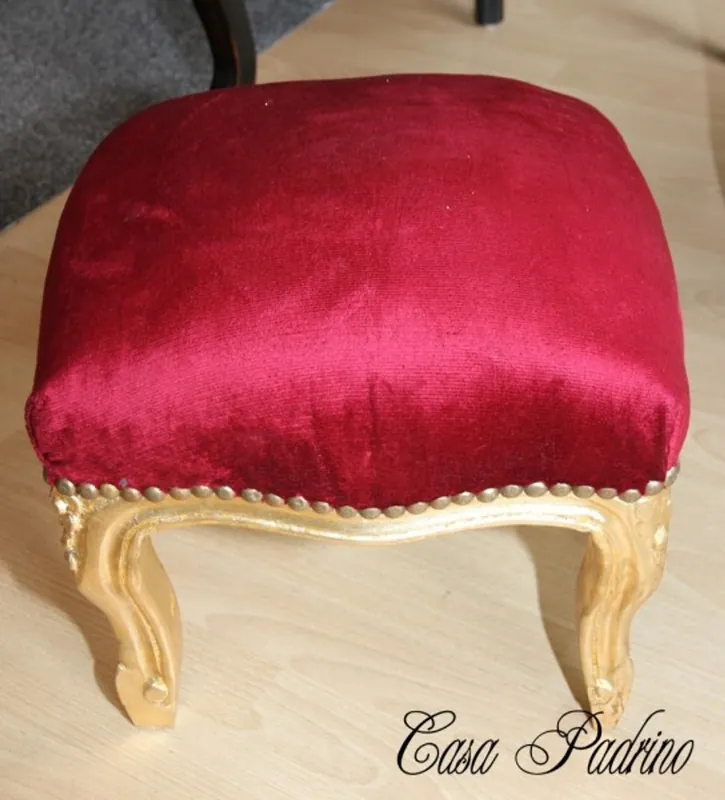 Preisknaller Casa Padrino baroque-pieds rouge / or Bordeaux - Meubles - Tabouret