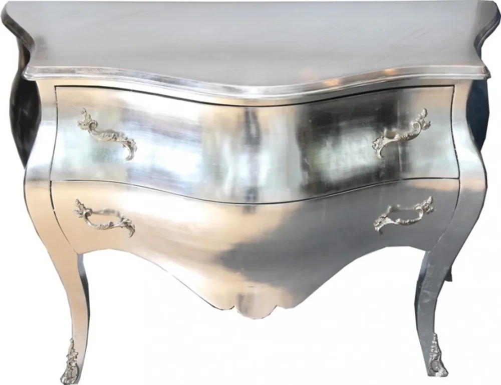 Angebot Casa Padrino Baroque chest of drawers Silver - Hand-crafted from solid wood - cabinet