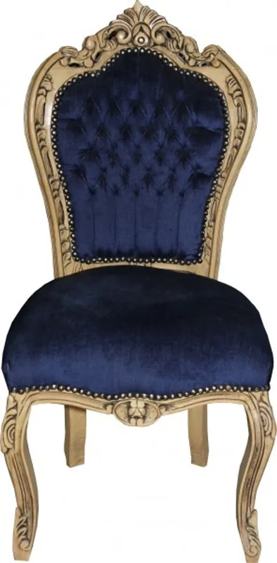 Dîner Casa Padrino baroque Chaise Bleu Royal / Bois - Meubles Expressversand